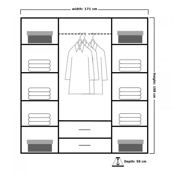LONDON 4 DOOR WHITE WARDROBE
