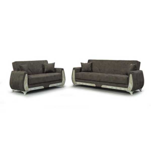 APPLE BROWN 3+2 SOFA BED