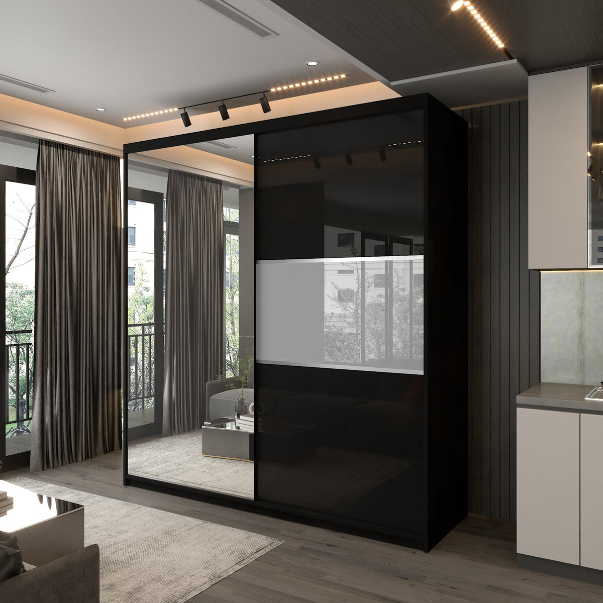 MANHATTAN WHITE HIGH GLOSS 120/150/200/250CM