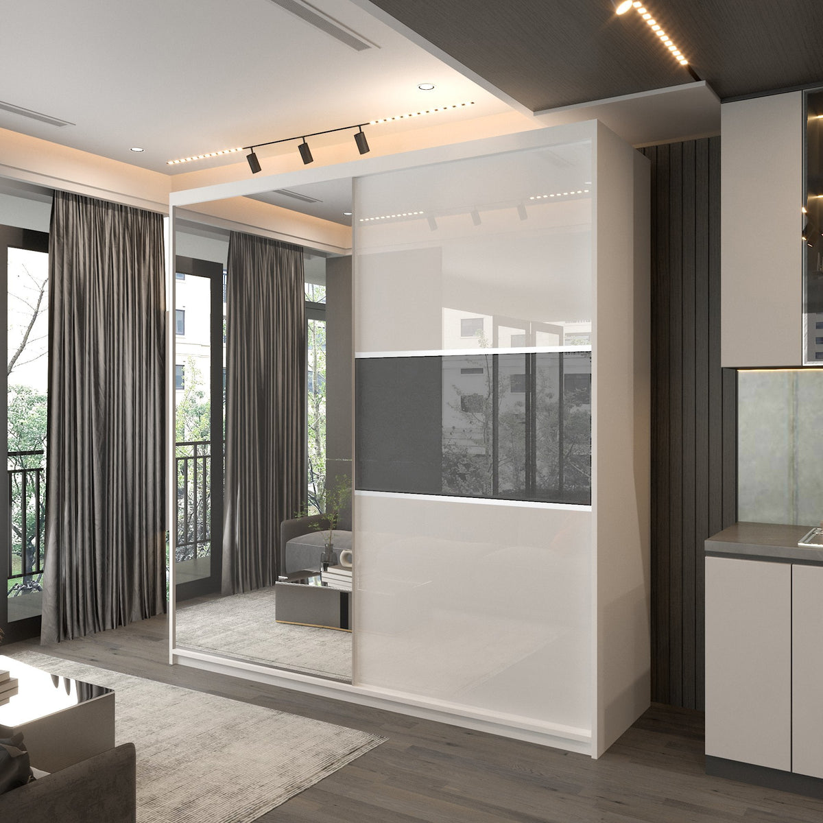 MANHATTAN BLACK HIGH GLOSS 120/150/200/250CM