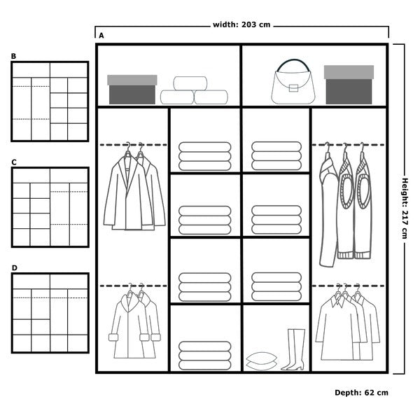 CHICAGO WHITE WARDROBE 250cm