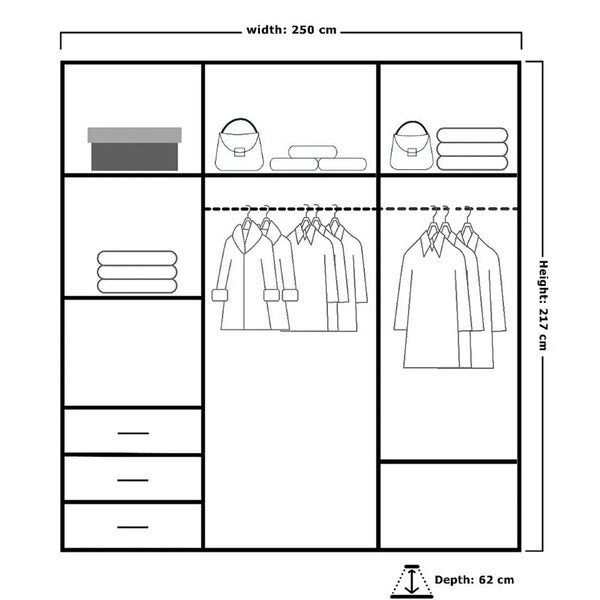 LATVIA VOTAN WHITE SLIDING WARDROBE 200/250cm