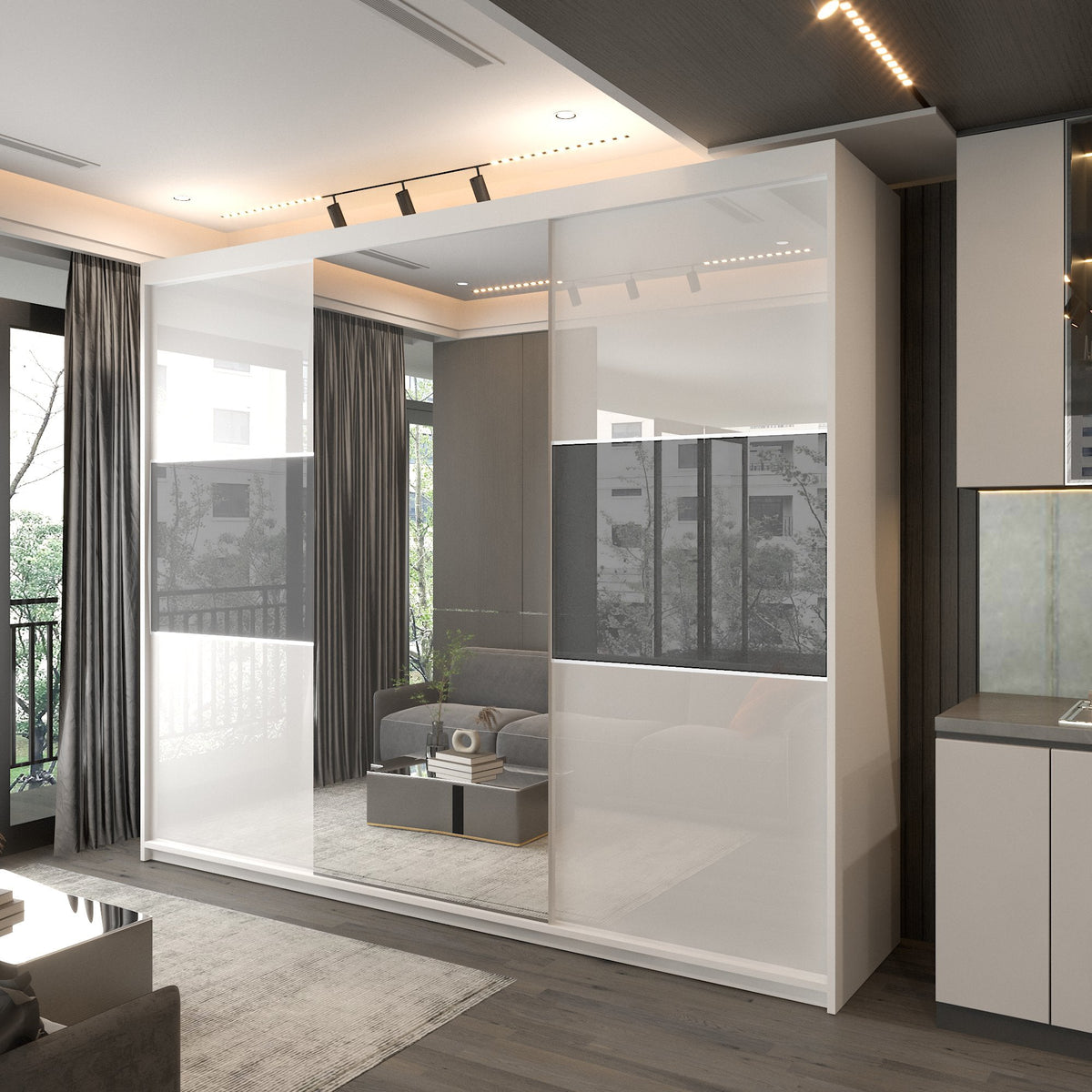MANHATTAN BLACK HIGH GLOSS 120/150/200/250CM