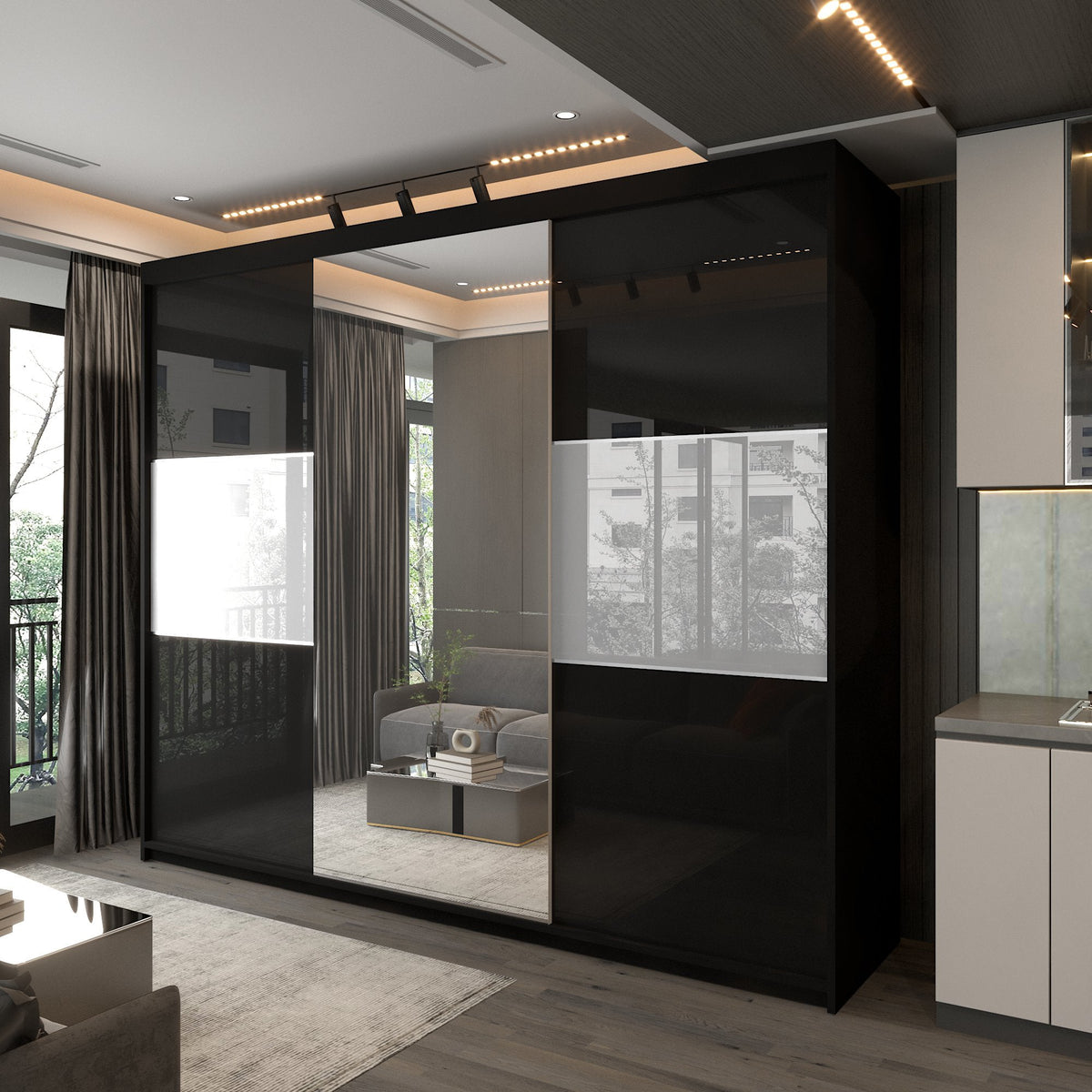MANHATTAN WHITE HIGH GLOSS 120/150/200/250CM
