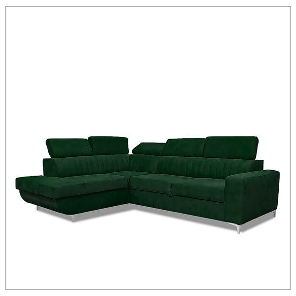 HOUSTON GREEN CORNER SOFA BED
