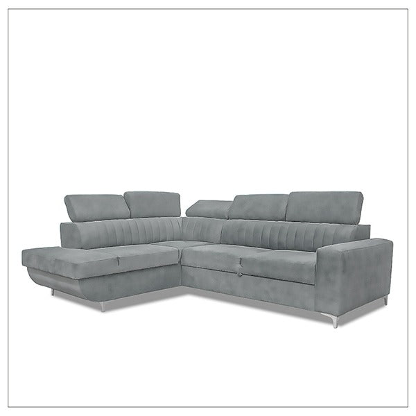 HOUSTON GREY CORNER SOFA BED