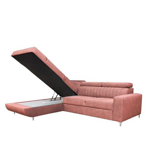 HOUSTON PINK CORNER SOFA BED