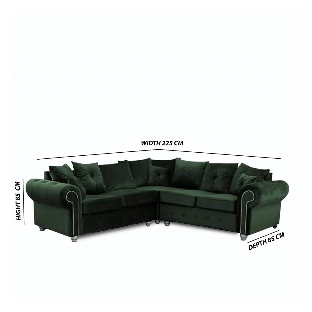 ASHWIN GREEN CORNER SOFA