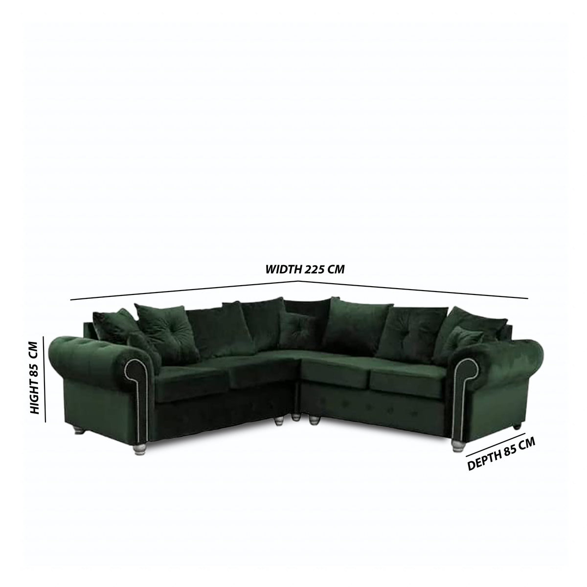ASHWIN GREEN CORNER SOFA