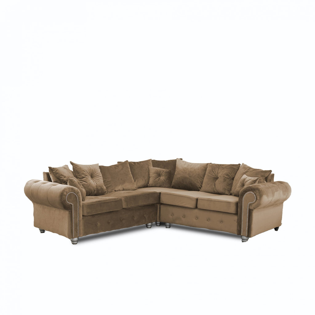 ASHWIN CAMEL BROWN CORNER SOFA