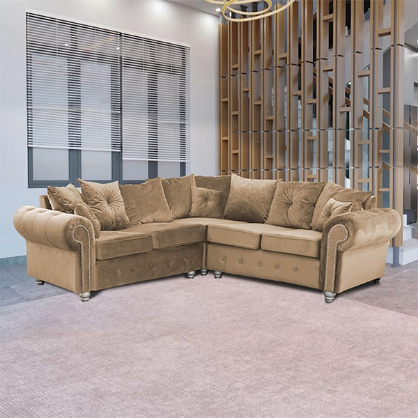 ASHWIN CAMEL BROWN CORNER SOFA