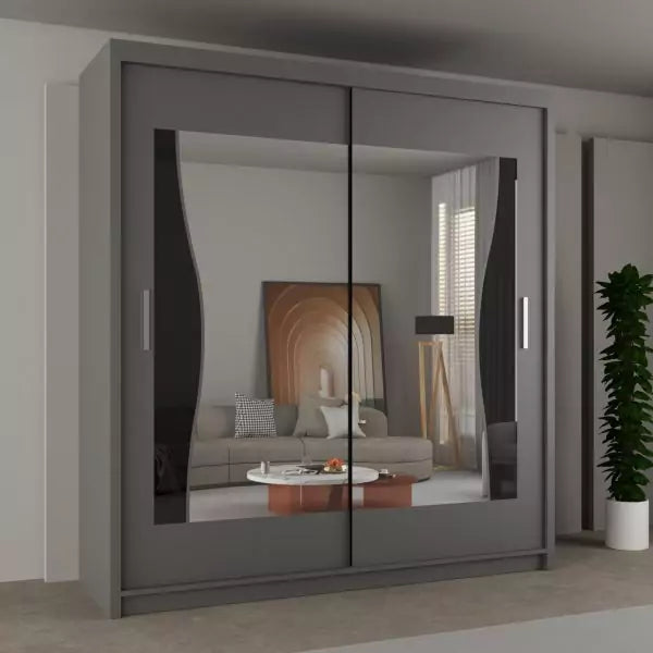 BATUMI GREY SLIDING WARDROBE 120/150cm/180cm/203cm