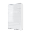 BC-02 Vertical Wall Bed Concept 120cm With Storage Cabinets and LED