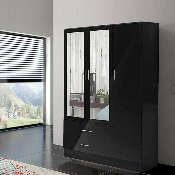 Bobby White 3 Door High Gloss Wardrobe