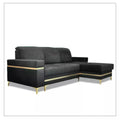FLORENCE GREY GOLD CORNER SOFA BED