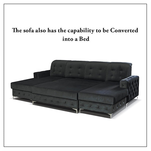 VERSO LARGE BLACK SOFA BED