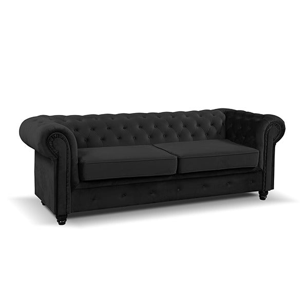 HERO CHESTERFIELD BLACK 3+2 SEATER SOFA