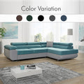LIDO Sky Blue Corner Sofa Bed