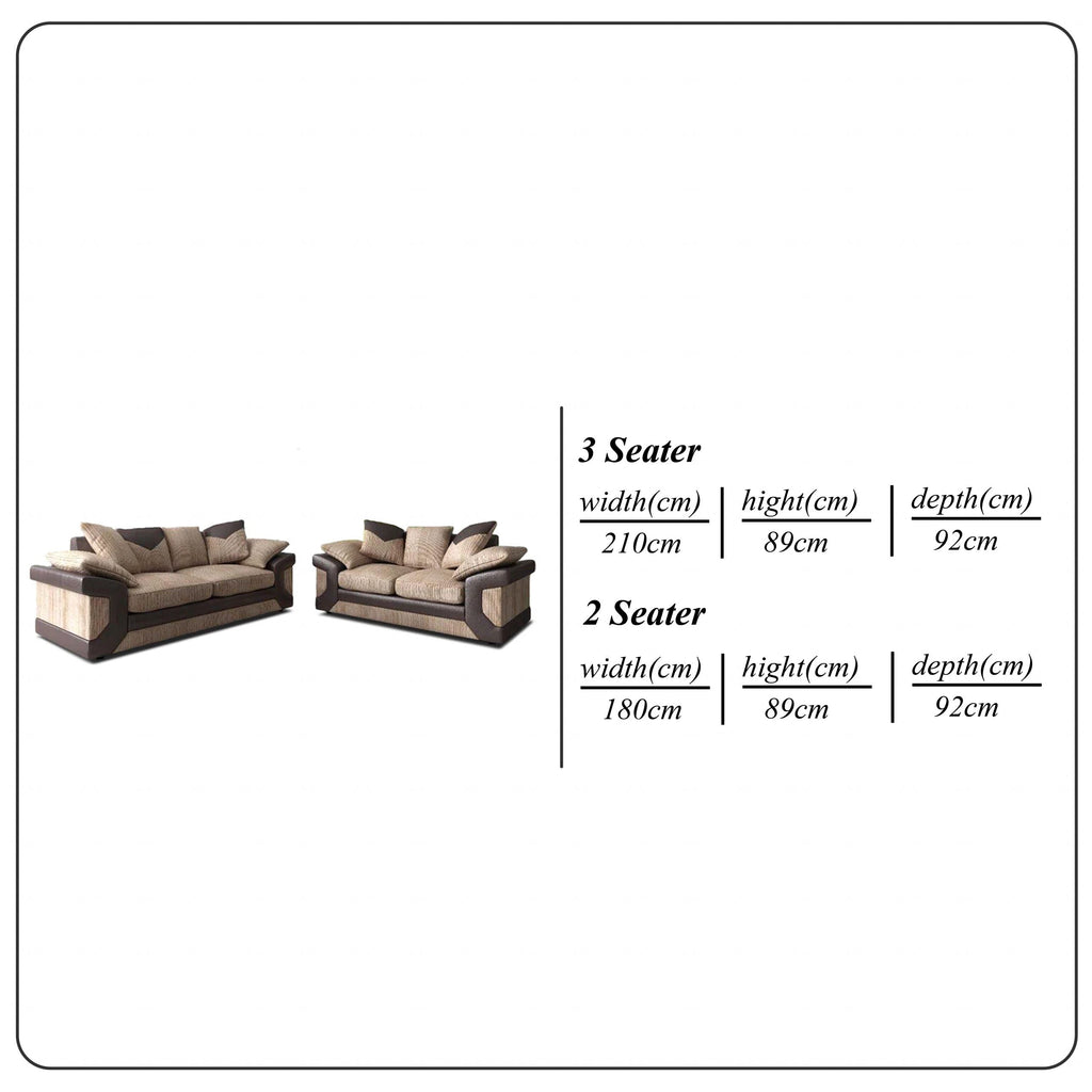 DINO BEIGE/BROWN SOFA SET