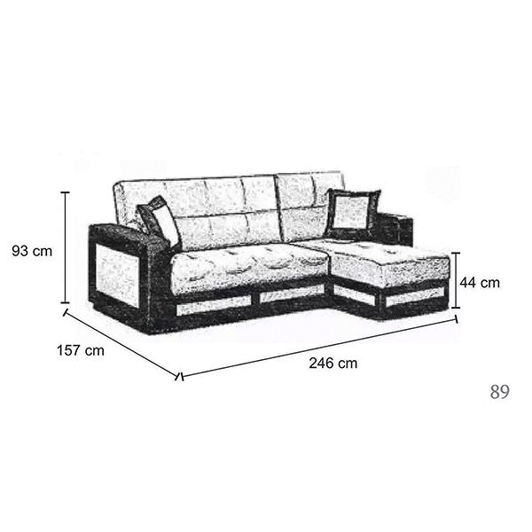 TINA CORNER SOFA BED GREY