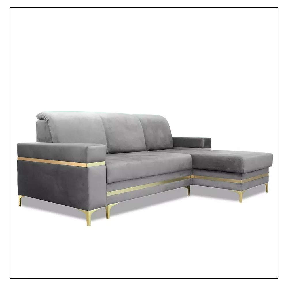 FLORENCE GREEN GOLD CORNER SOFA BED