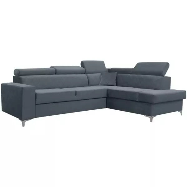 GLOSS CORNER SOFA BED GREY