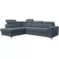 GLOSS CORNER SOFA BED GREY