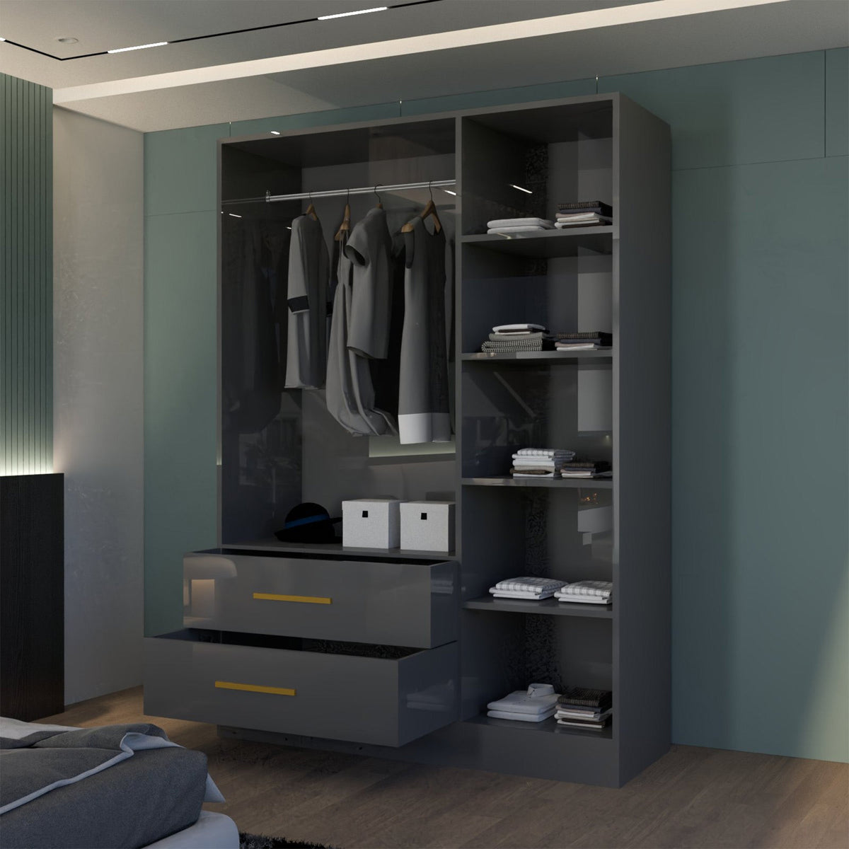 Lugano 3 Door High Gloss Wardrobe