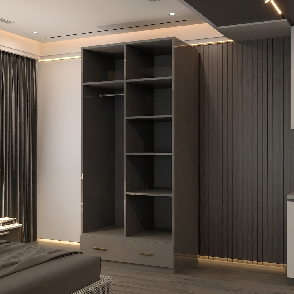 Lugano 2 Door 90cm High Glass Wardrobe