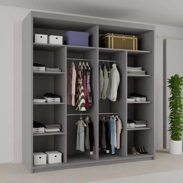 BATUMI GREY SLIDING WARDROBE 120/150cm/180cm/203cm