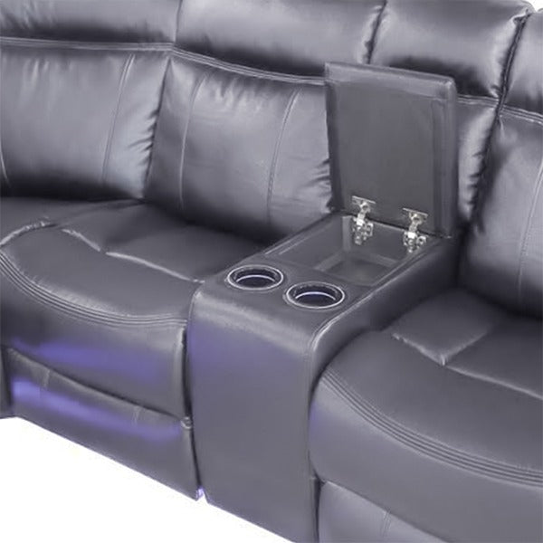 Recliner Corner Sofa Grey With Led Lights