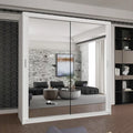 HOUSTON WHITE SLIDING WARDROBE 100cm/120cm/150cm/180cm/203cm
