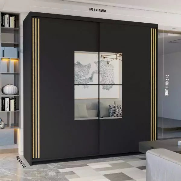 ANDORRA SLIDING WARDROBE GREY 150cm/203cm