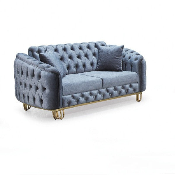 Lux Grey Chesterfield Sofa Set