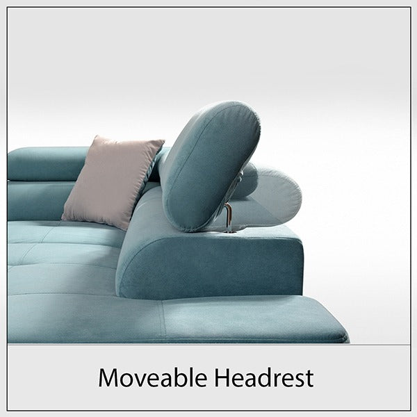 LIDO Sky Blue Corner Sofa Bed