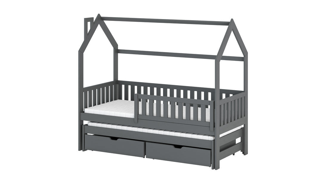 Wooden Single Bed Monkey With Trundle