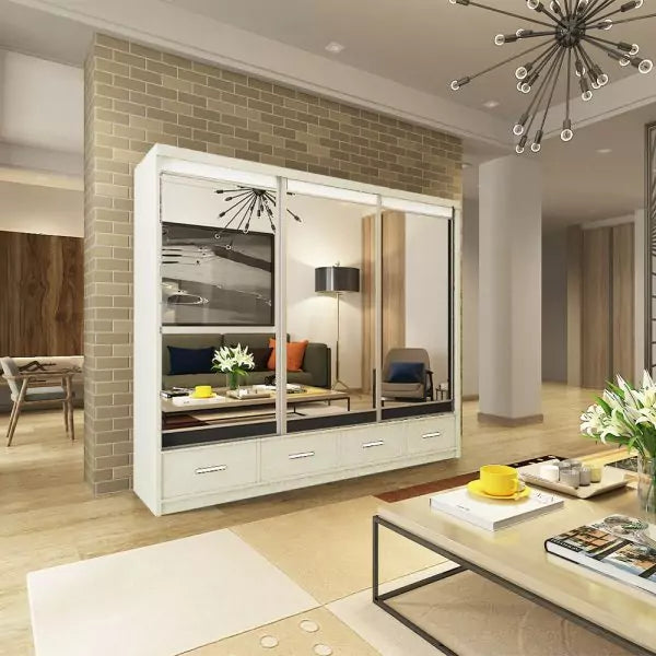 MAYFAIR WHITE WARDROBE 250CM