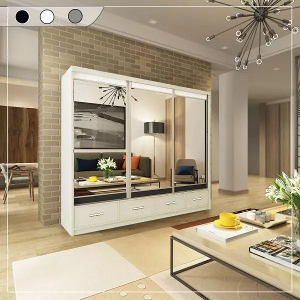 MAYFAIR WHITE WARDROBE 250CM