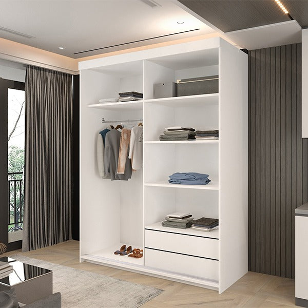 Marbella White Sliding Wardrobe 150cm/200cm
