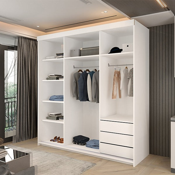 Marbella White Sliding Wardrobe 150cm/200cm