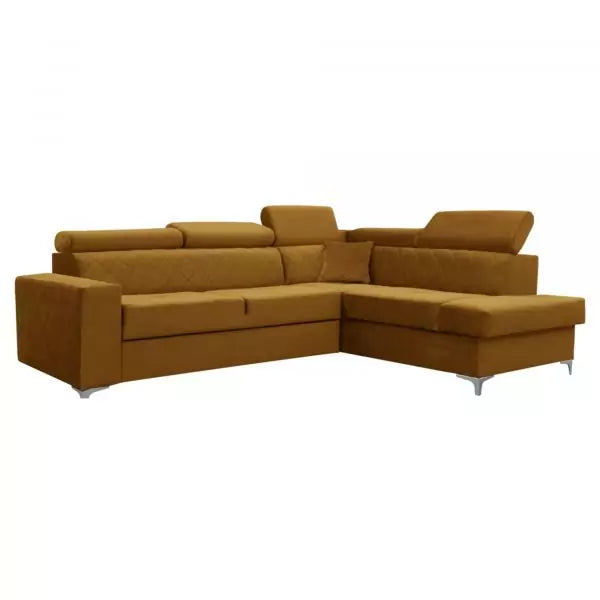 GLOSS CORNER SOFA BED MUSTARD