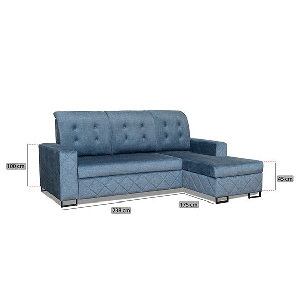 NOVA GREY CORNER SOFA BED