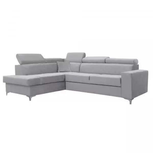 GLOSS CORNER SOFA BED SILVER