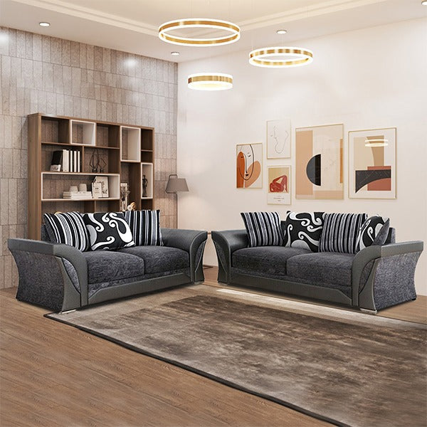 SHANNON 3+2 SOFA BLACK/GREY