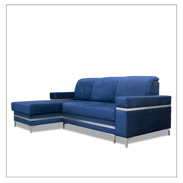 FLORENCE BLUE GOLD CORNER SOFA BED