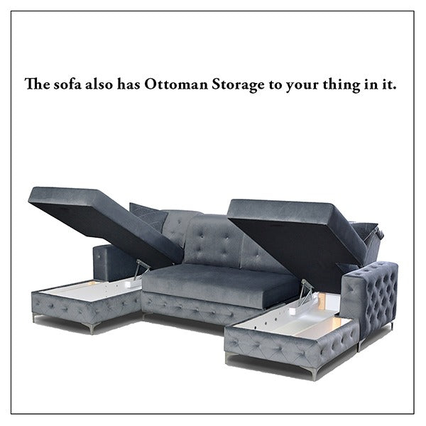 VERSO LARGE LIGHT GREY SOFA BED