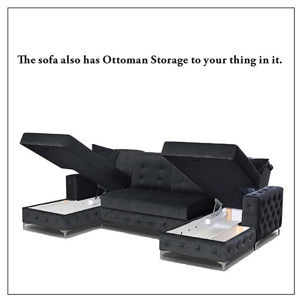 VERSO LARGE BLACK SOFA BED