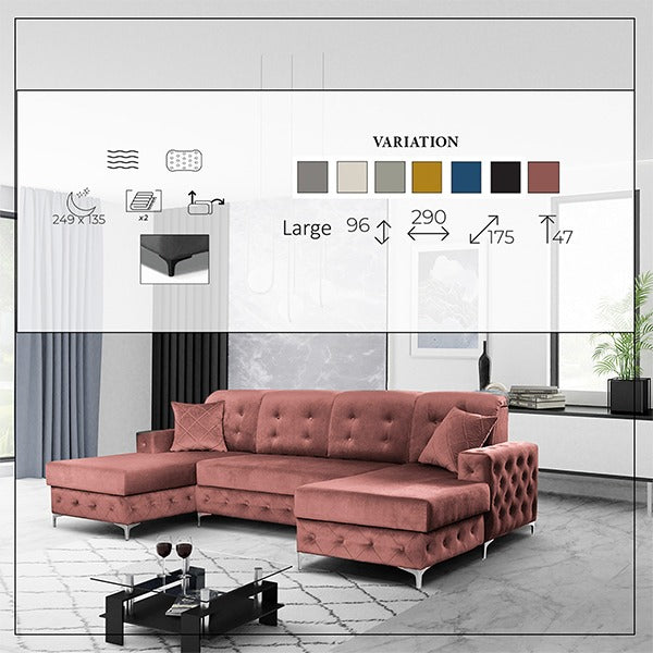 VERSO PINK LARGE SOFA BED