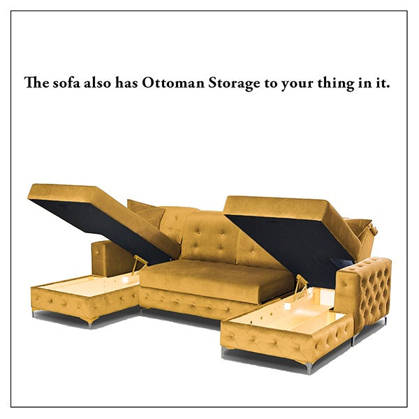 VERSO LARGE MUSTARD SOFA BED