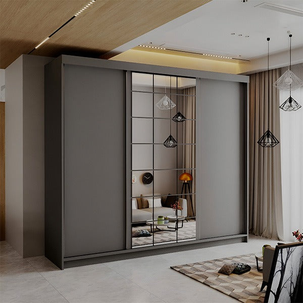 LATVIA WHITE 250CM SLIDING DOORS WARDROBE